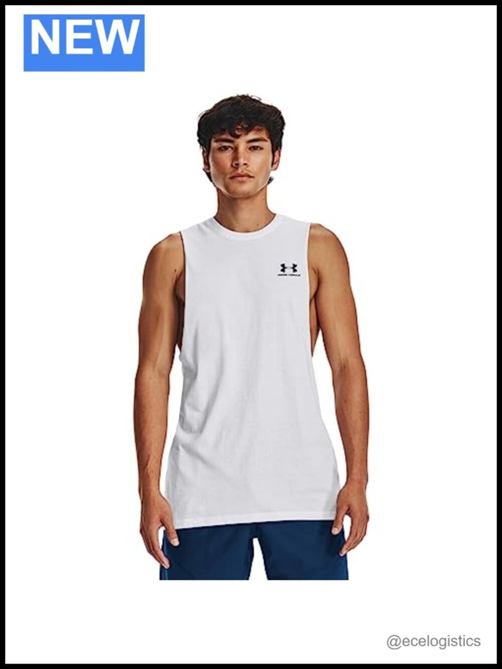 Under Armour Men's Sleeveless Cut-Off T-Shirt Cotton Blend Athletic Top
